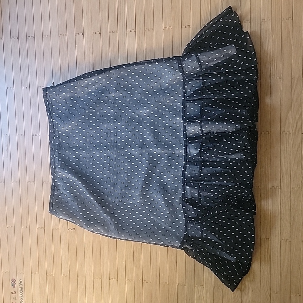 Ann taylor loft black chiffon ruffle hem skirt